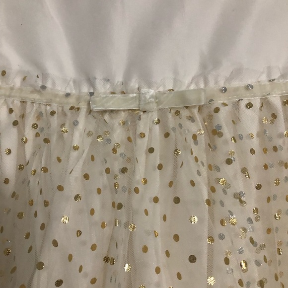 Carters cream with gold polka dots dress on skirt girls size 5T special occasion - Picture 3 of 10